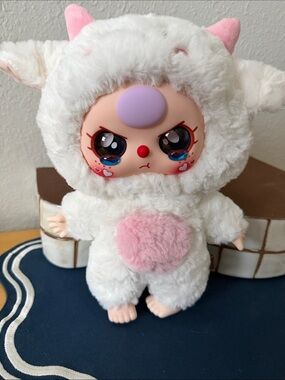 Plush Lamb Costume Doll - White and Pink Cute Collectible